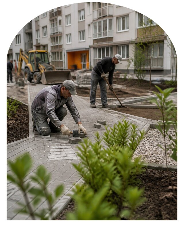 Благоустройство двора многоквартирного дома в Слободской
